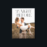 Die Nacht vor der Probe Abendessen Gerahmte Leinwa Leinwanddruck<br><div class="desc">Herzlich willkommen bei Ihrem Probe-Dinner mit diesem schönen Begrüßungszeichen, das ein Foto Ihrer Wahl enthält! Personalisieren Sie sich einfach mit Ihren Namen. Gerahmte Leinwand.</div>