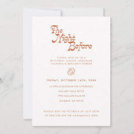 Die Nacht vor der Probe Abendessen Retro Modern In Einladung