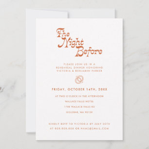 Die Nacht vor der Probe Abendessen Retro Modern In Einladung