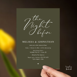 Die Nacht vor der romantischen Hochzeitsprobe Dinn Einladung