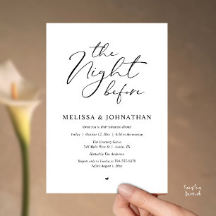 Die Nacht vor der romantischen Hochzeitsprobe Dinn Einladung