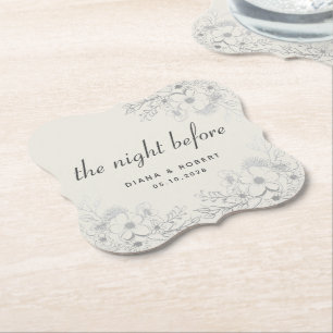 Die Nacht vor der Vintage-Floral-Probeessen Untersetzer
