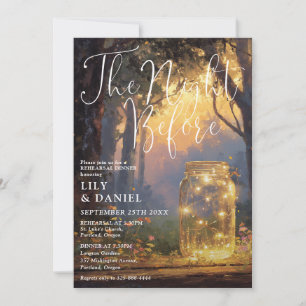 Die Nacht vor der Wald-Mason-Jar-Probe-Dinnerparty Einladung
