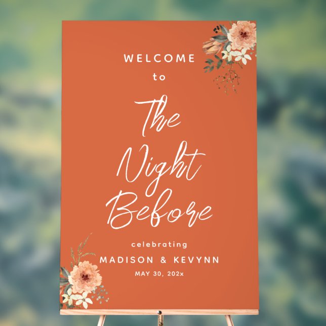 Die Nacht vor Terracotta Begrüßung Acrylschild (Neutral)