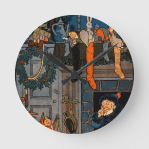 Die Nacht vor Weihnachten, durch Denlow, 1903 Runde Wanduhr
