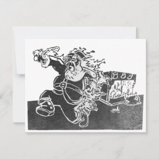 Die Nacht vor Weihnachten Linolschnitt RSVP Karte
