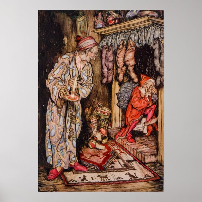 Die Nacht vor Weihnachten von Arthur Rackham Poster (Vorne)