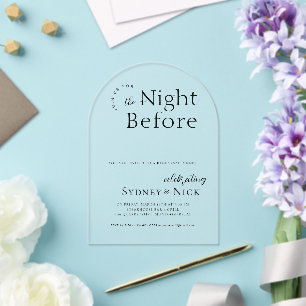 Die Nacht Vorher   Hochzeitsprobe-Abendessen-Einla Acryleinladungen
