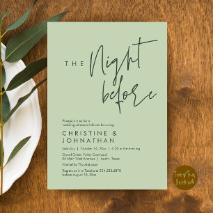 Die Nacht Vorher, Lockere Hochzeitsprobe Dinner Einladung