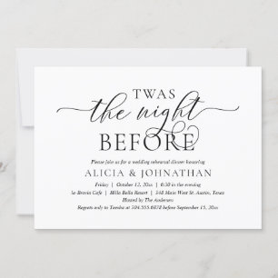 Die Nacht Vorher, Moderne Hochzeitsprobe-Abendesse Einladung