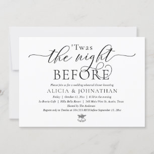 Die Nacht Vorher, Moderne Hochzeitsprobe Dinnerpar Einladung