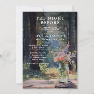 Die Nacht-vorher-Wald-Blumen-Probeessen-Einladung Einladung