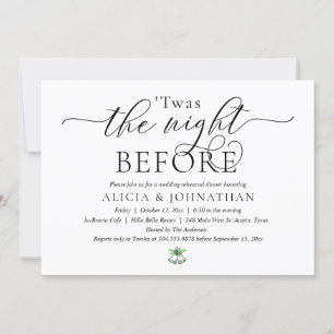 Die Nacht zuvor, modernes Probedinner für die Hoch Einladung