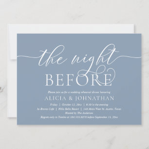 Die Nacht zuvor, modernes Probedinner zur Hochzeit Einladung