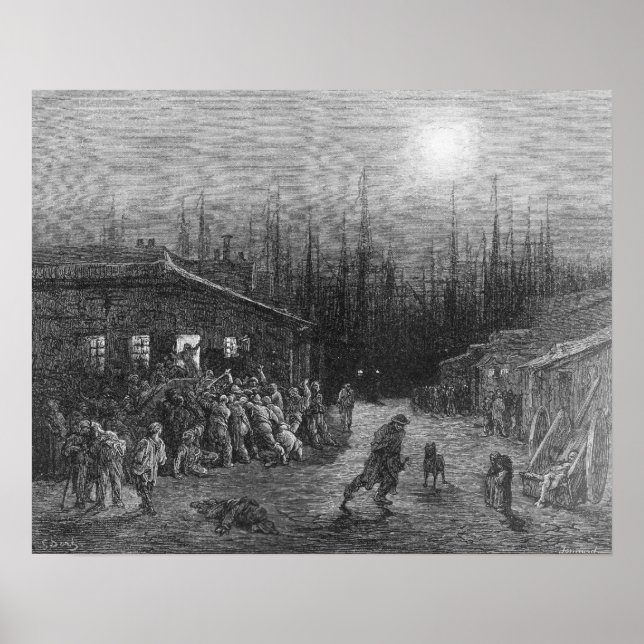 Die Nachtszene der Docks Poster (Vorne)