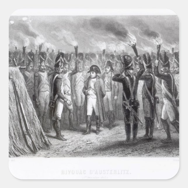 Die Nachtwache in Austerlitz Quadratischer Aufkleber (Vorderseite)