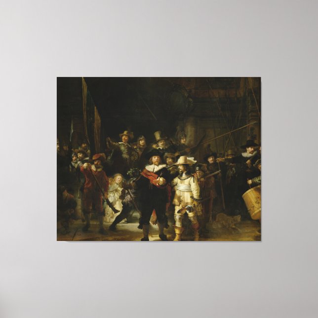 Die Nachtwache, Rembrandt van Rijn Leinwanddruck (Vorderseite)