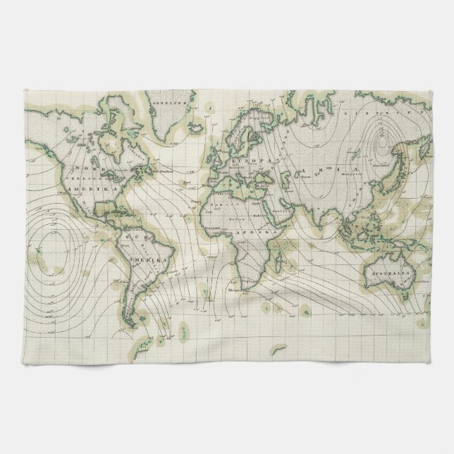 Die Nadelabweichung der Welt Geschirrtuch (Horizontal)