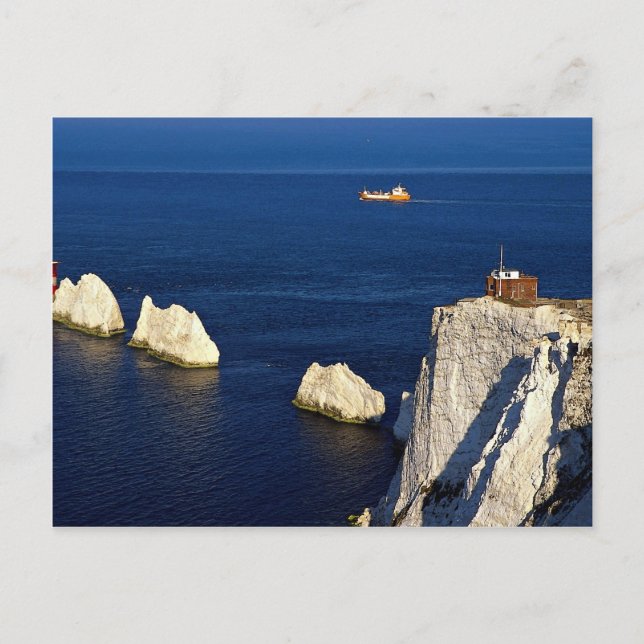 Die Nadeln und der Leuchtturm, Isle of Wight, Groß Postkarte (Vorderseite)