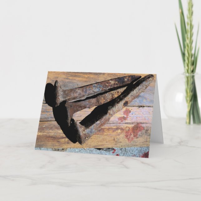 Die Nägel der gekreuzigten Christlichen Grußkarte Karte (Vorderseite)