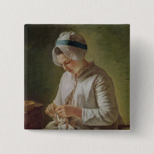 Die Näherin oder, junge Frauen-Funktion Button