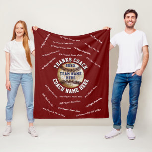 Die Namen alles Spielers auf kastanienbraunen Fleecedecke