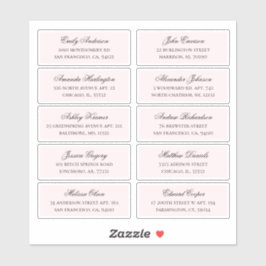 Die Namen der rosa Gäste sind die Adresse. Versand Aufkleber