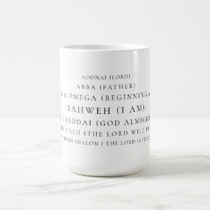 Die Namen der Typografie Gottes Christlich Kaffeetasse