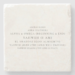 Die Namen der Typografie Gottes Christlich  Steinuntersetzer