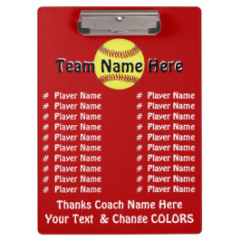 Die Namen-Softball-Trainer-Geschenk-Ideen alles Klemmbrett