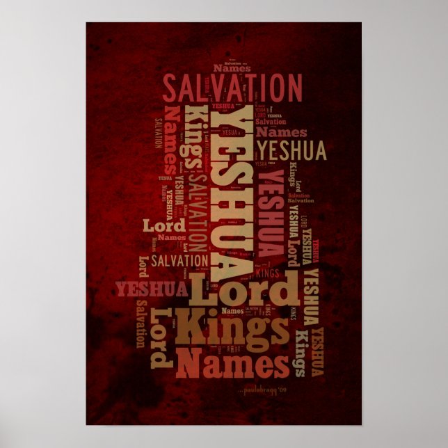Die Namen von Yeshua/Jesus Collage Poster (Vorne)