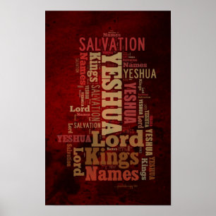 Die Namen von Yeshua/Jesus Collage Poster