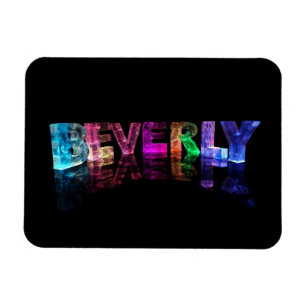 Die Namensbeverly in den Lichtern 3D Magnet