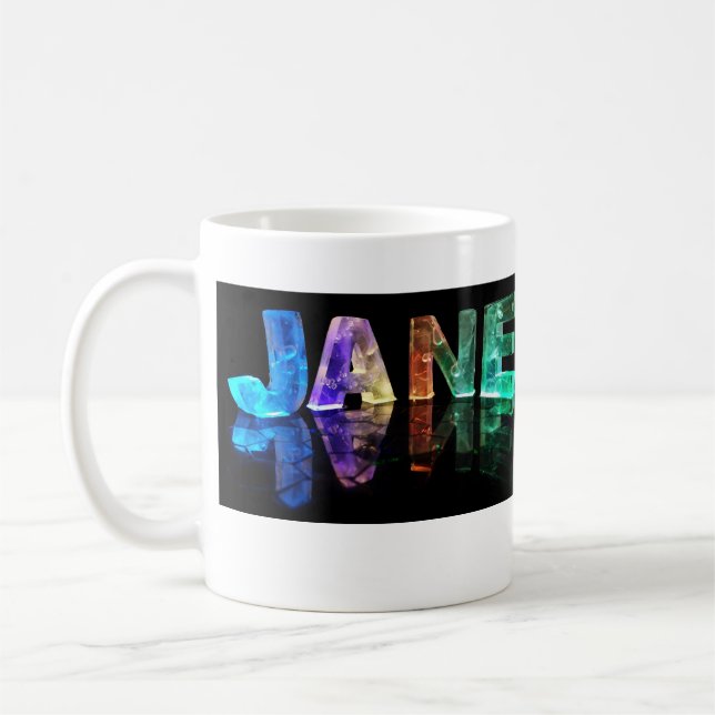 Die Namensjane in 3D beleuchtet (Fotografie) Tasse (Links)
