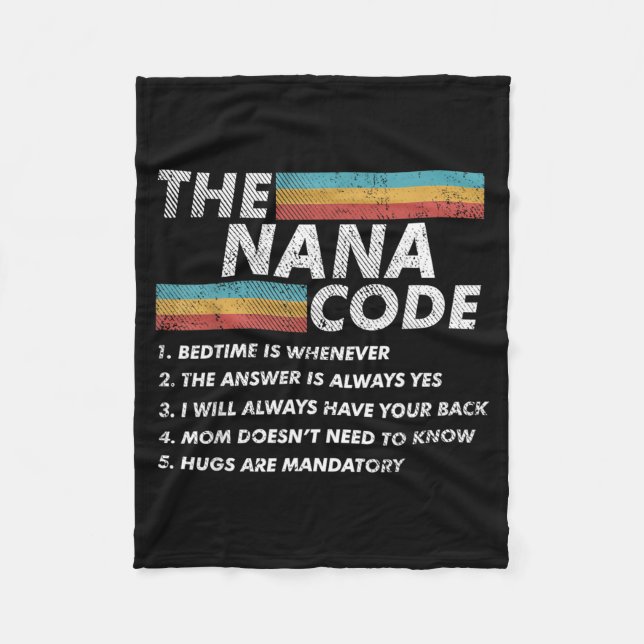 Die Nana-Code-lustigen-Familienregeln Retro Fleecedecke (Vorderseite)