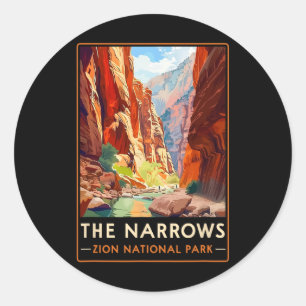 Die Narrows Zion National Park Wandern Natur Outdo Runder Aufkleber