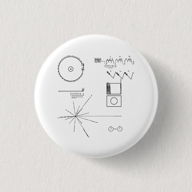 Die NASAvoyager-goldene Aufzeichnung Button (Vorderseite)