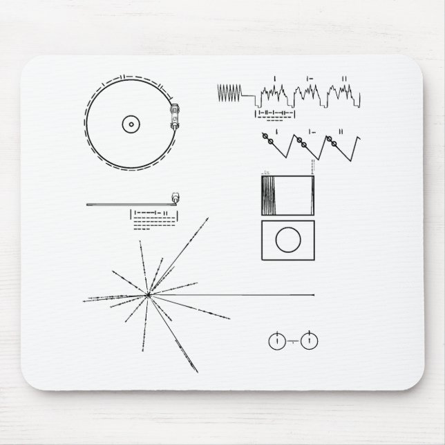 Die NASAvoyager-goldene Aufzeichnung Mousepad (Vorne)