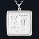 Die NASAvoyager-goldene Aufzeichnung Versilberte Kette<br><div class="desc">Können Sie sie lesen?  Sie sind vermutlich ein alien.</div>