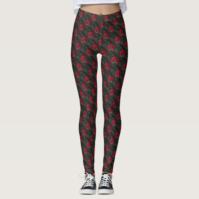 Die nasse Rote Ibis-Fliege, Fliegenfischen, Fliege Leggings (Vorderseite)