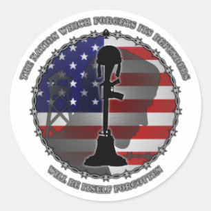 Die Nation, die seine Verteidiger vergisst Runder Aufkleber