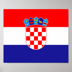 Die Nationalflagge Kroatiens Zastava Hrvatske Poster