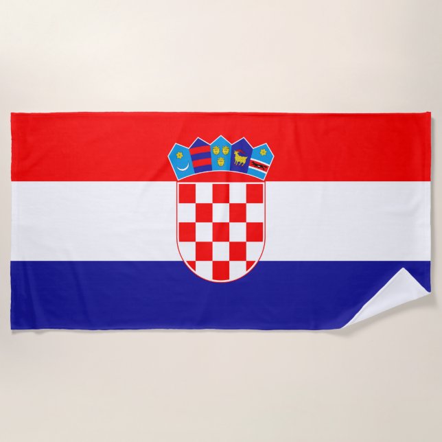 Die Nationalflagge Kroatiens Zastava Hrvatske Strandtuch (Vorderseite)