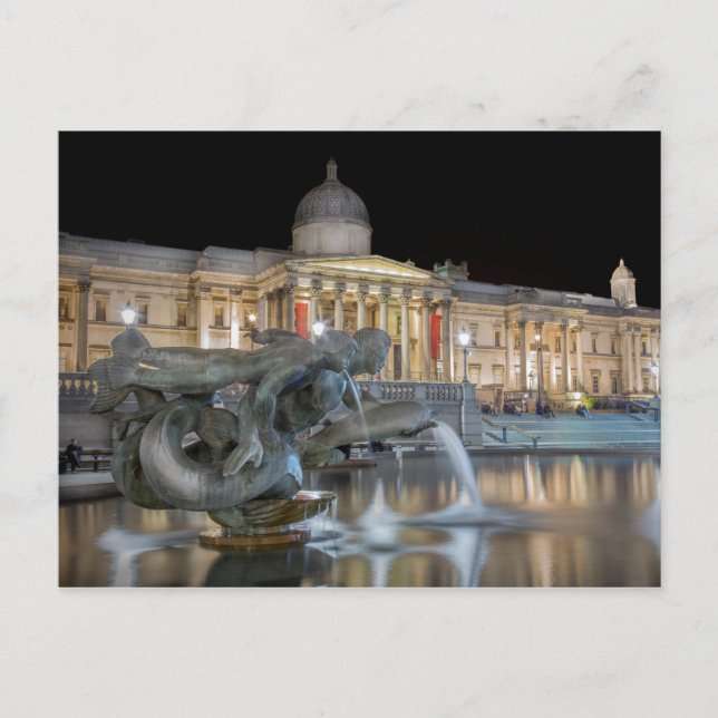 Die Nationalgalerie, Trafalgar Square Postkarte (Vorderseite)