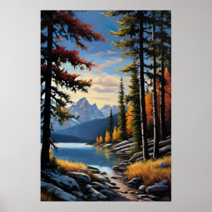 Die Natur, die Stille am See Poster