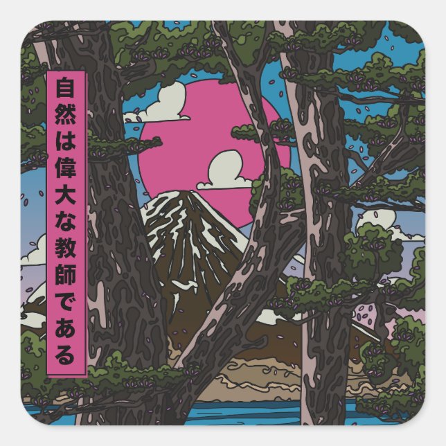 Die Natur ist ein großartiger Lehrer Quadratischer Aufkleber (Vorderseite)