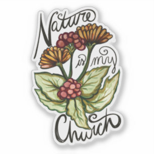 Die Natur ist meine Kirche Pagan Green Witch Druid Aufkleber