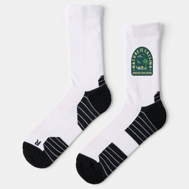 Die Natur ruft – Abenteuer beginnen draußen Socken (Links)