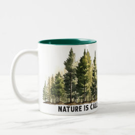 Die Natur ruft und ich muss gehen! Mug Zweifarbige Tasse