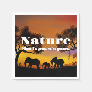 Die Natur und Elefanten schätzen Serviette